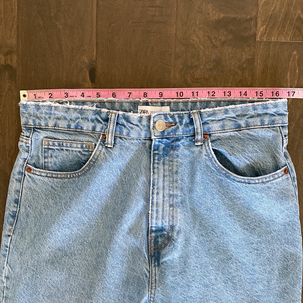 Zara High Rise Mom Fit Ankle Denim Jeans - Picture 10 of 13